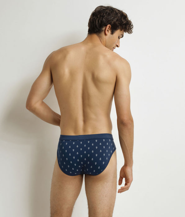 DIM Slip Uomo Nero con motivo a goccia Classic Coton