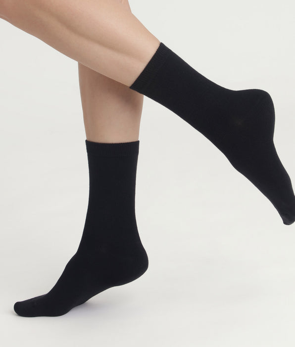 DIM Pacco da 2 paia di calze Thermo Fleece nere da donna.