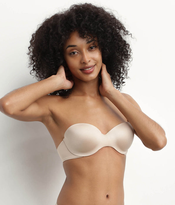 DIM Reggiseno a fascia in microfibra nude con spalline rimovibili Dim