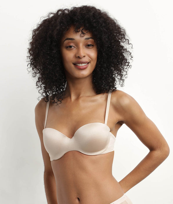 DIM Reggiseno a fascia in microfibra nude con spalline rimovibili Dim