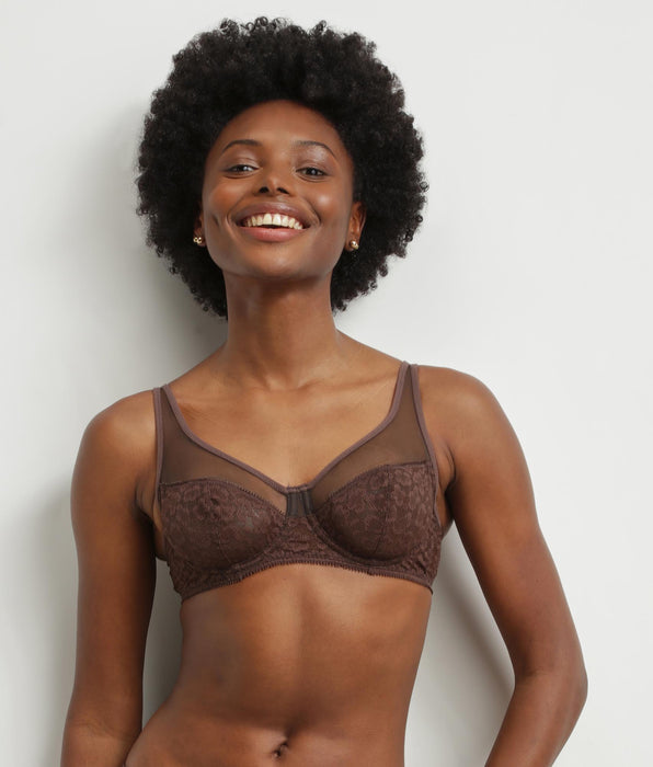 DIM Reggiseno push up leopardato al cioccolato Dim Generous