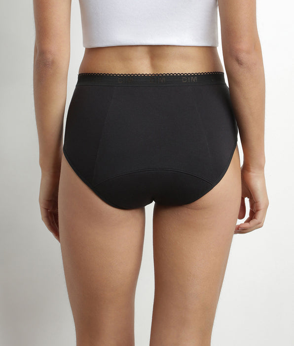 DIM Shorty mestruali lavabili da donna in cotone bio Nero Flusso molto abbondante DIM Protect