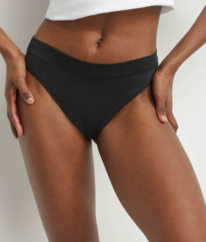 Women's Thong in Black Modal Cotton Dim Comfort Collection