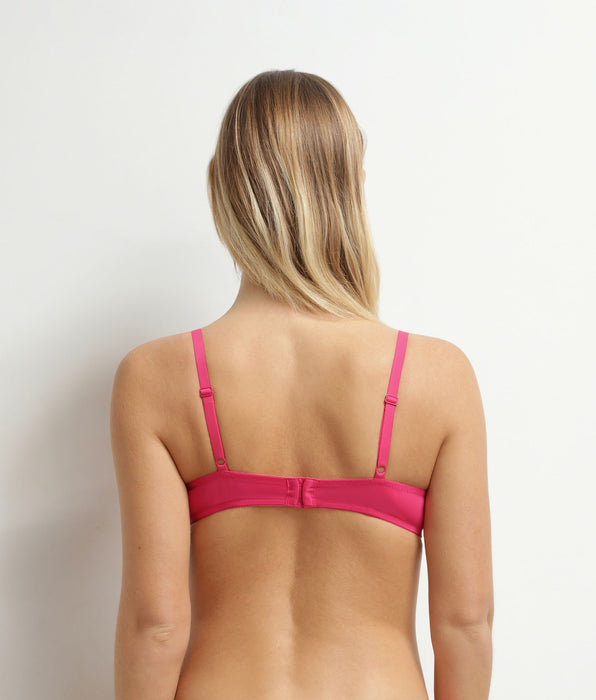 DIM Reggiseno a coppa in pizzo e rete floreale fucsia Dim Féminine