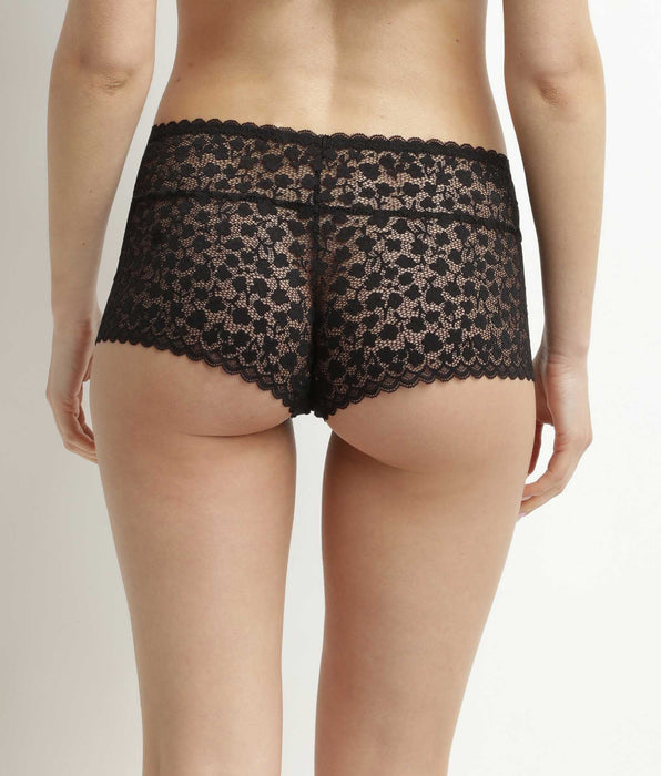 DIM Shorty donna in pizzo floreale nero Daisy Lace