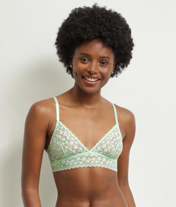 DIM Reggiseno a triangolo in pizzo floreale Vert d'Eau Daisy Lace