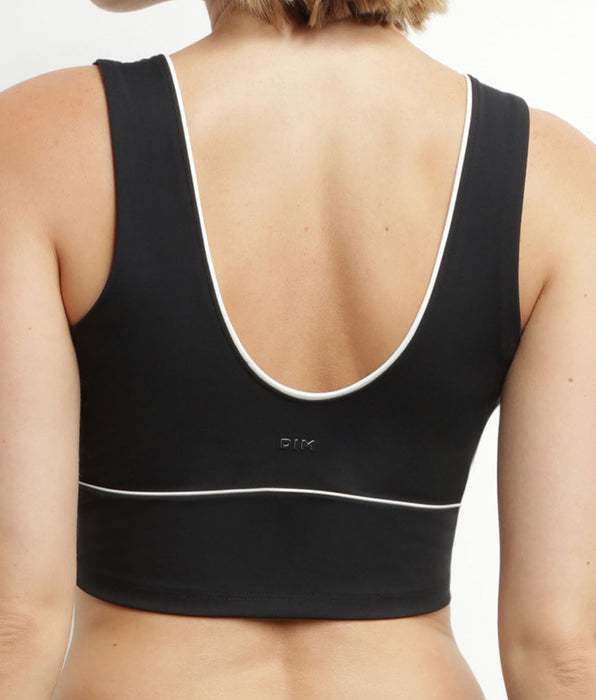 DIM Reggiseno lungo nero modellante in microfibra DIM Move