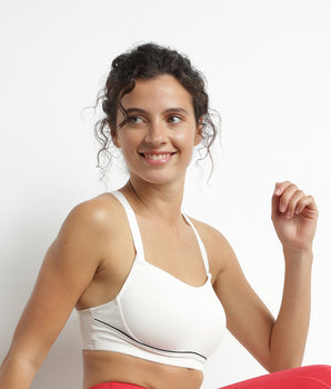 Sculpting microfiber sports bra Ecru Dim Move