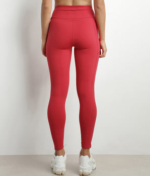 Women's sports leggings in sculpting microfiber Dim Move Red