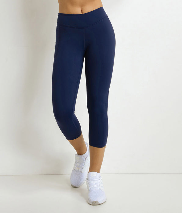DIM Leggings sportivi corti da donna in microfibra blu notte DIM Move