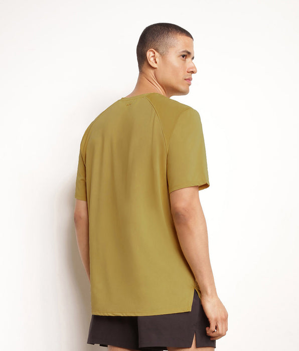 DIM T-shirt sportiva uomo in tessuto aerato Olive DIM Move