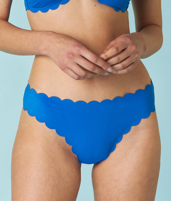 DIM Slip brasiliano smerlato in microfibra blu elettrico