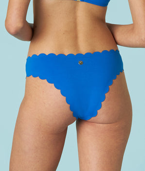 Brazilian brief Scallop in electric blue microfiber