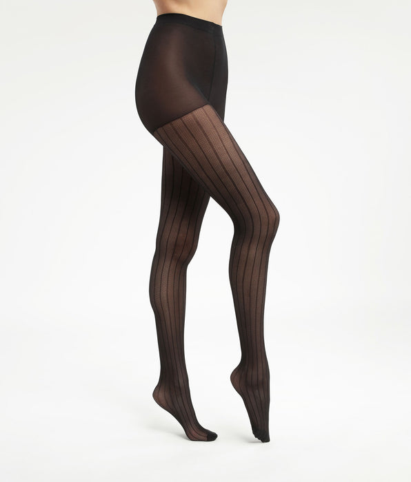 DIM Collant lineare trasparente donna Nero Dim Style