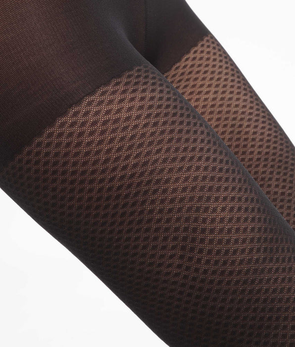 DIM Collant donna trasparente con motivo a rombi Nero Dim Style