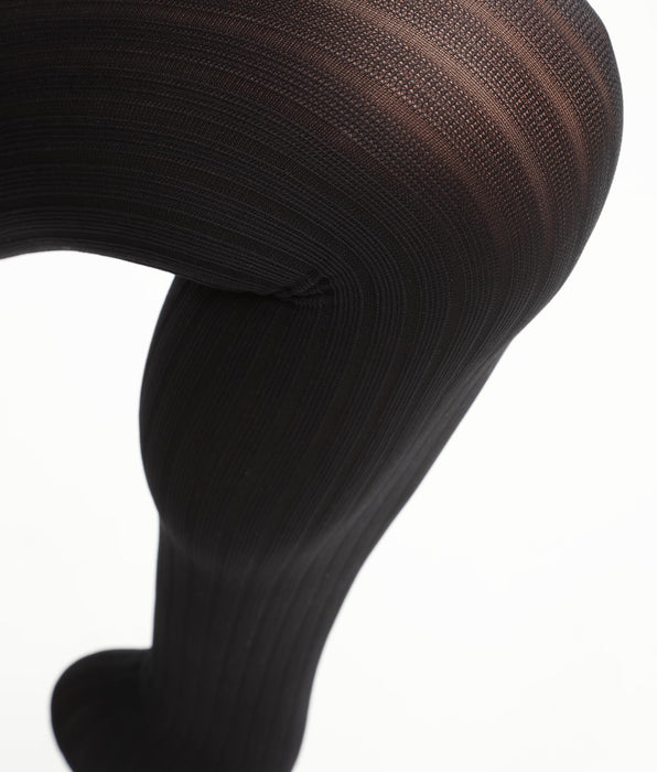 DIM Collant donna coprente a costine piatte Nero Dim Style