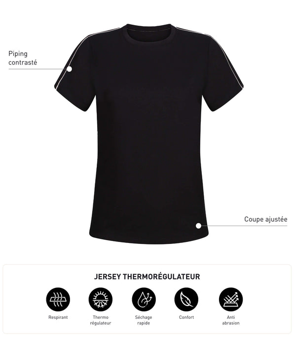 DIM T-shirt sportiva termoregolante donna in jersey nero DIM Move