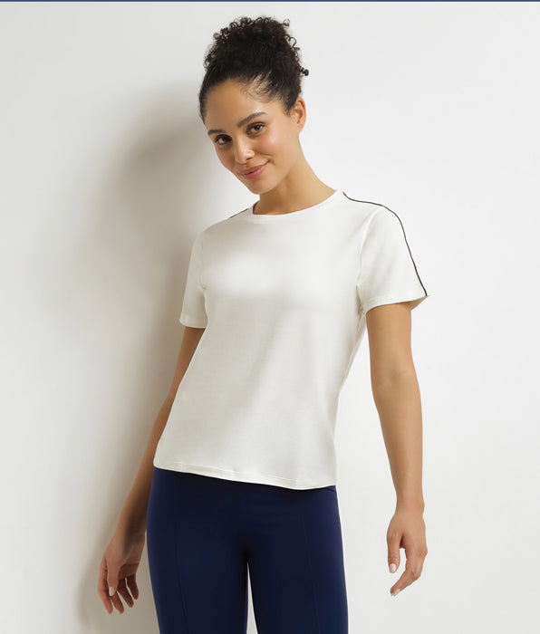 DIM T-shirt sportiva termoregolante donna in jersey ecrù DIM Move