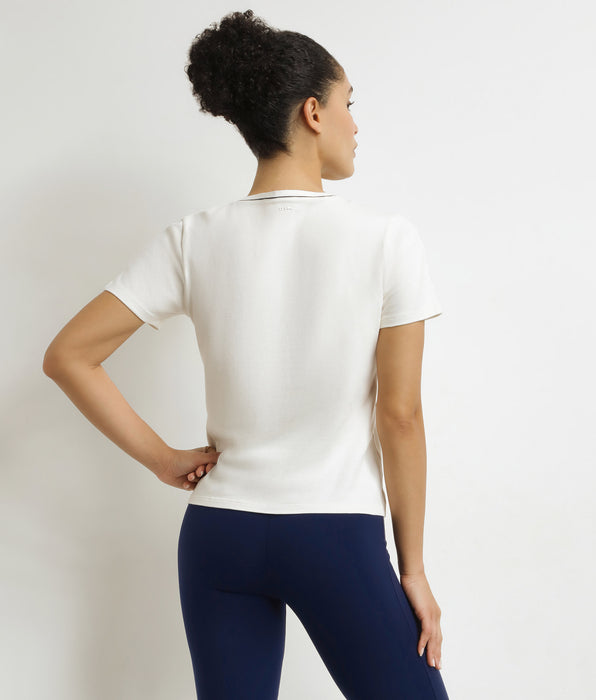 DIM T-shirt sportiva termoregolante donna in jersey ecrù DIM Move