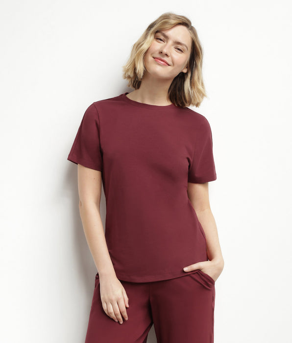 DIM T-shirt sportiva termoregolante donna in jersey bordeaux DIM Move