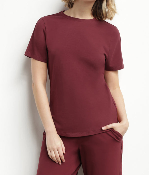 DIM T-shirt sportiva termoregolante donna in jersey bordeaux DIM Move