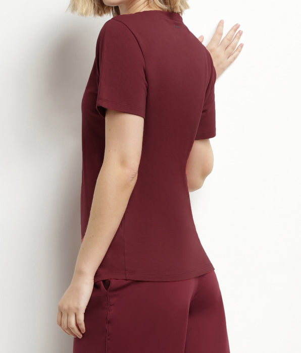 DIM T-shirt sportiva termoregolante donna in jersey bordeaux DIM Move
