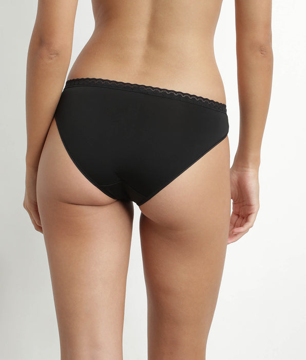 DIM Slip da donna in microfibra con fascia in tulle in vita Nero Daily Micro
