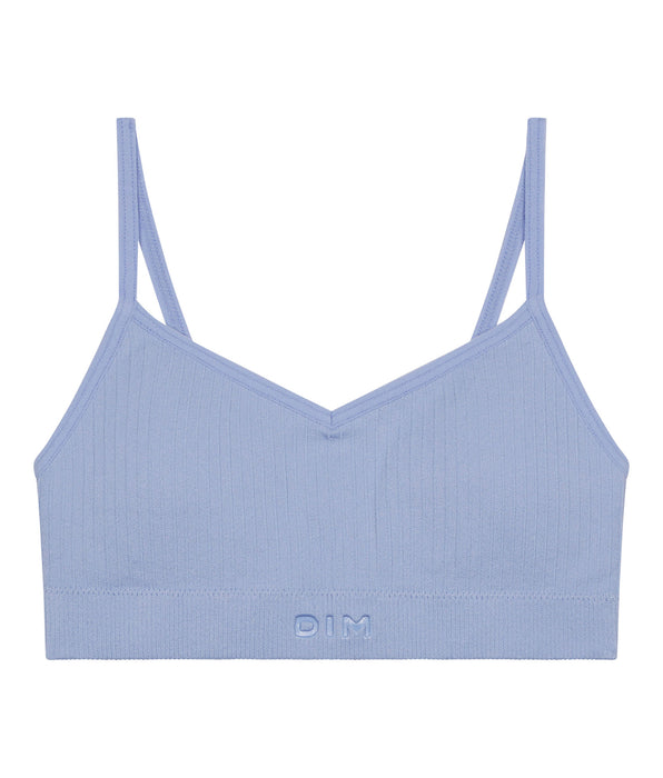 DIM Brassieres bambina senza cuciture con schiuma rimovibile in microfibra Blu Dim