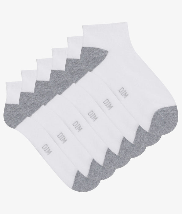 DIM Pacco da 3 paia di calzini da donna in cotone Bianco Grigio EcoDim Sport