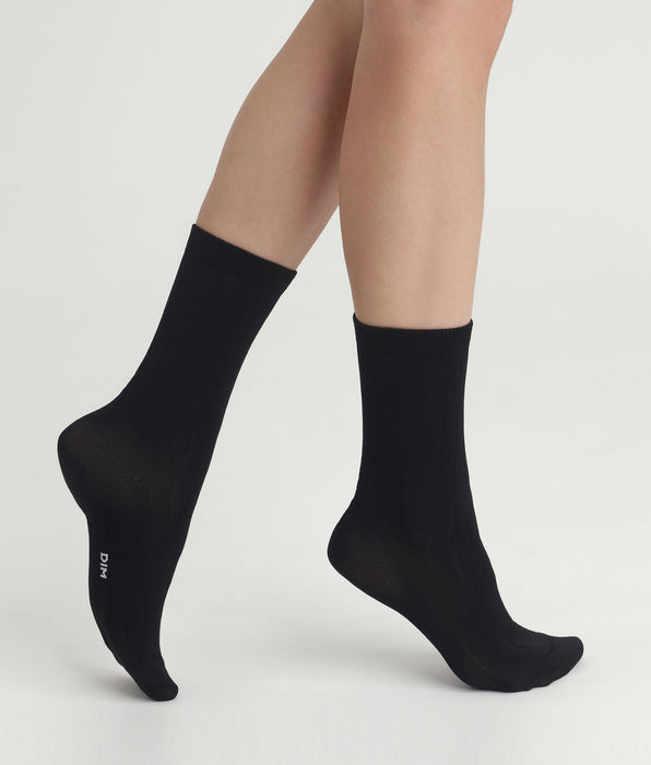DIM Calze da donna in raso nero DIM Mod