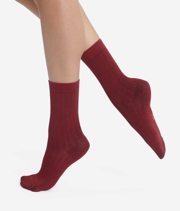 DIM Calzini da donna a coste in cotone satinato Dahlia Dim Mode