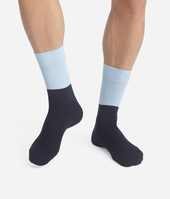 DIM Calze in cotone da uomo colorblock blu e blu Mod di Dim