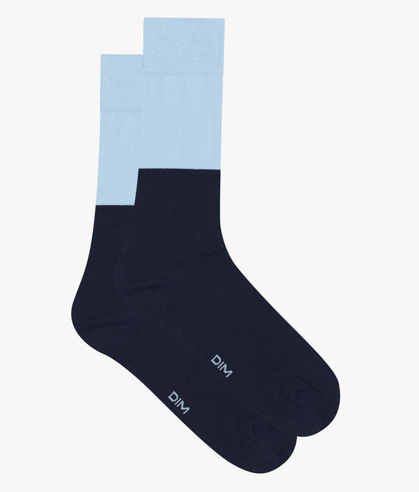DIM Calze in cotone da uomo colorblock blu e blu Mod di Dim