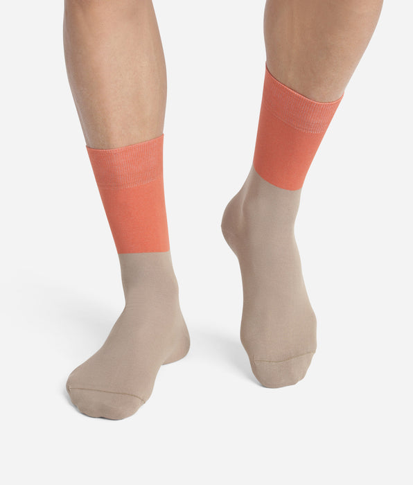 DIM Calze in cotone colorblock da uomo, Praline Mod di Dim