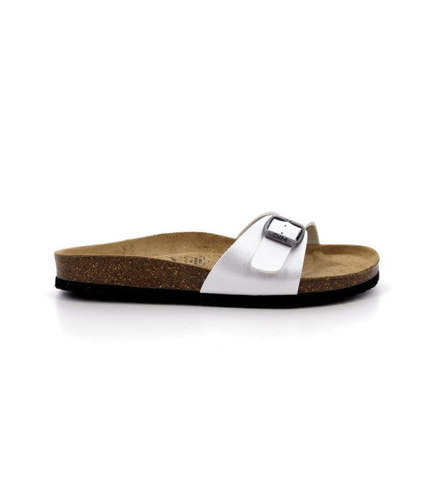 DIM Mules bianche in pelle e sughero