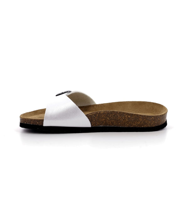 DIM Mules bianche in pelle e sughero