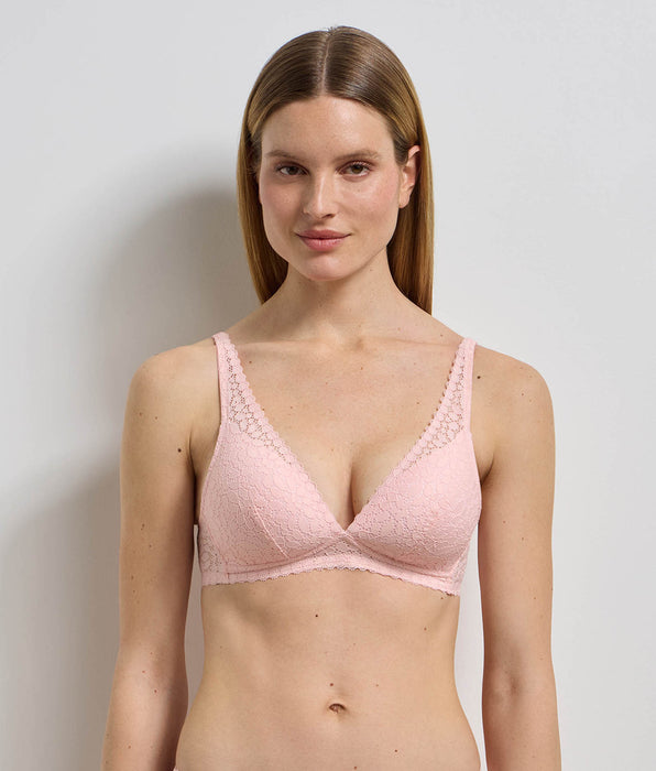 DIM Reggiseno a triangolo imbottito senza ferretto rosa pétalo Daily Dentelle