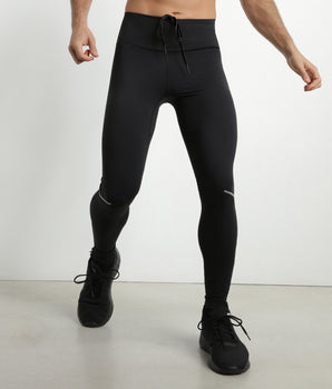 Men's adjustable microfiber sports leggings Black Dim Move