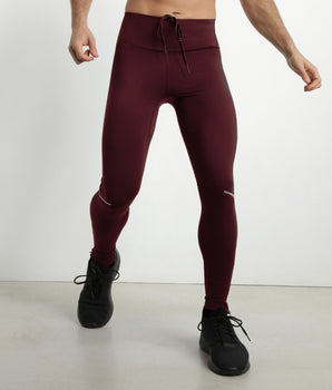 Men's adjustable sports leggings in Bordeaux microfiber Dim Move