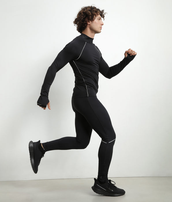 DIM Top sportivo a collo alto da uomo in microfibra nera DIM Move