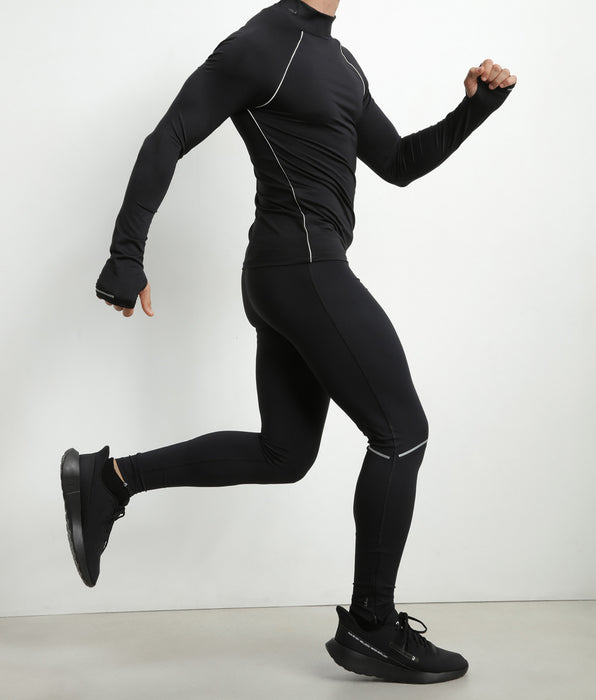 DIM Top sportivo a collo alto da uomo in microfibra nera DIM Move