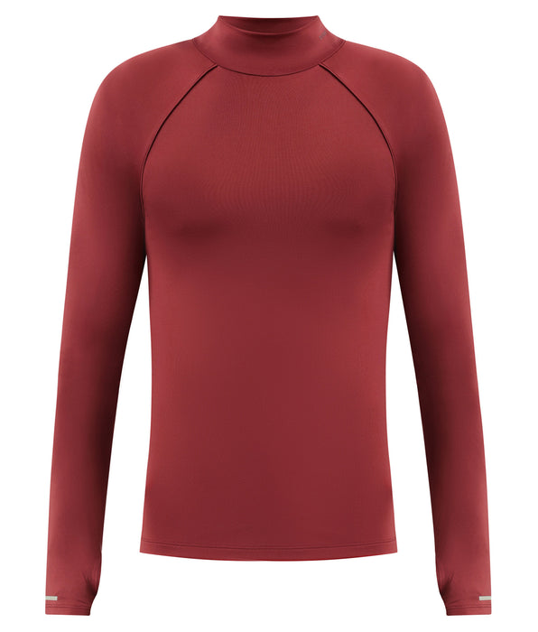 DIM Top sportivo uomo a collo alto in microfibra bordeaux DIM Move
