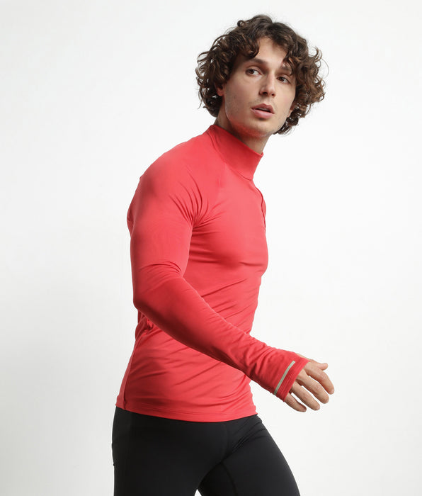 DIM Top sportivo uomo a collo alto in microfibra rosso Dim Move