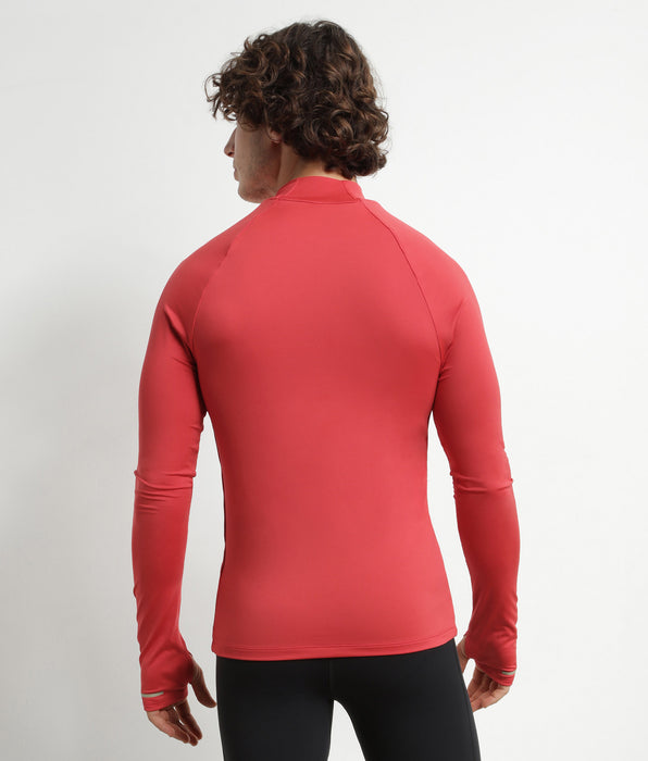 DIM Top sportivo uomo a collo alto in microfibra rosso Dim Move