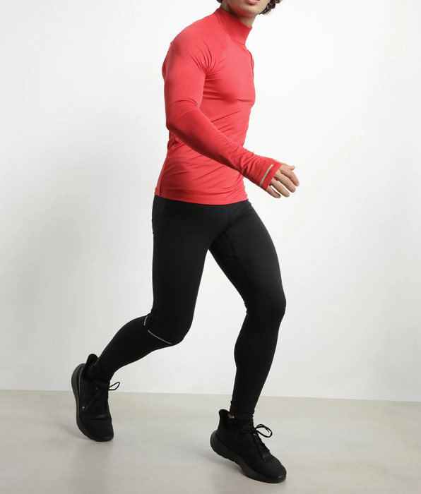 DIM Top sportivo uomo a collo alto in microfibra rosso Dim Move