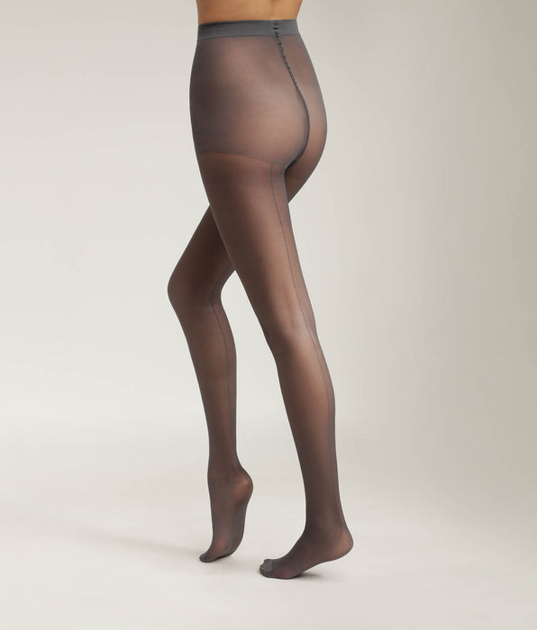 DIM Collant donna trasparente grigio con profili a contrasto Dim Style