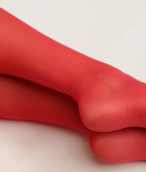 DIM Collant donna trasparente rosso con piping a contrasto Dim Style