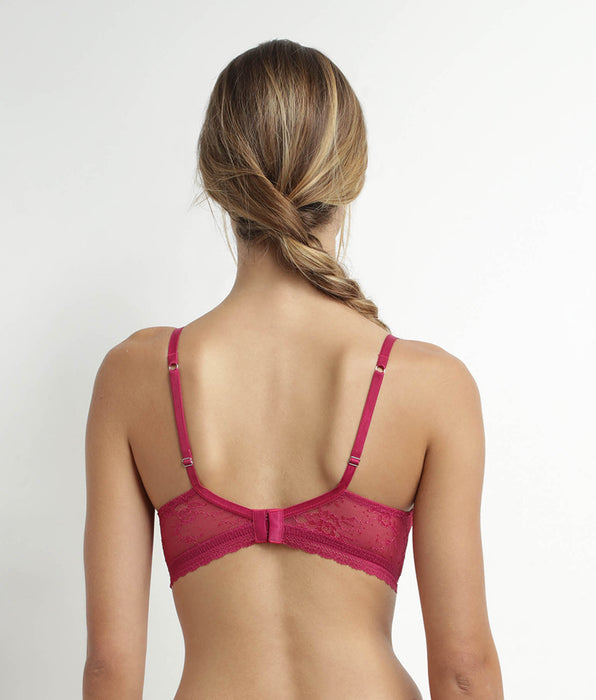DIM Reggiseno con ferretto in pizzo floreale fucsia Dim Romance