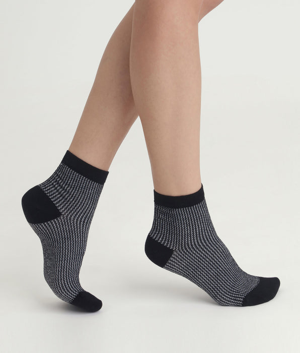 DIM Calze da donna in Lurex nero e argento Mod di Dim