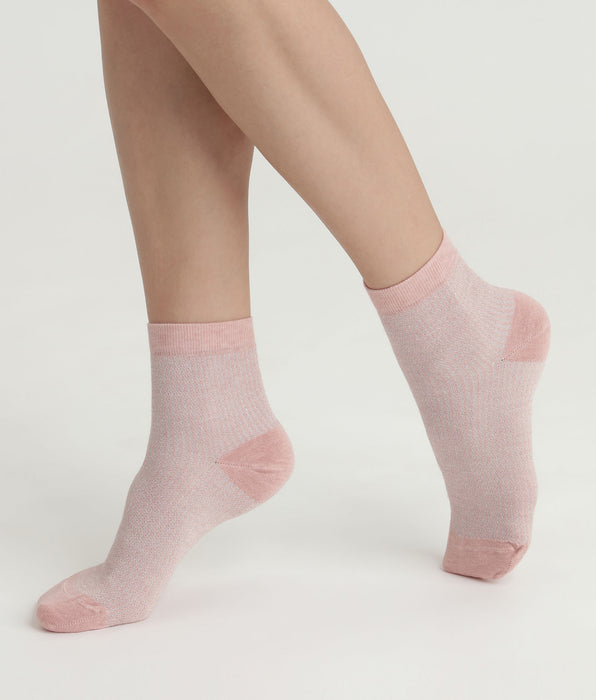 DIM Calze da donna in lurex rosa e argento Mod di Dim